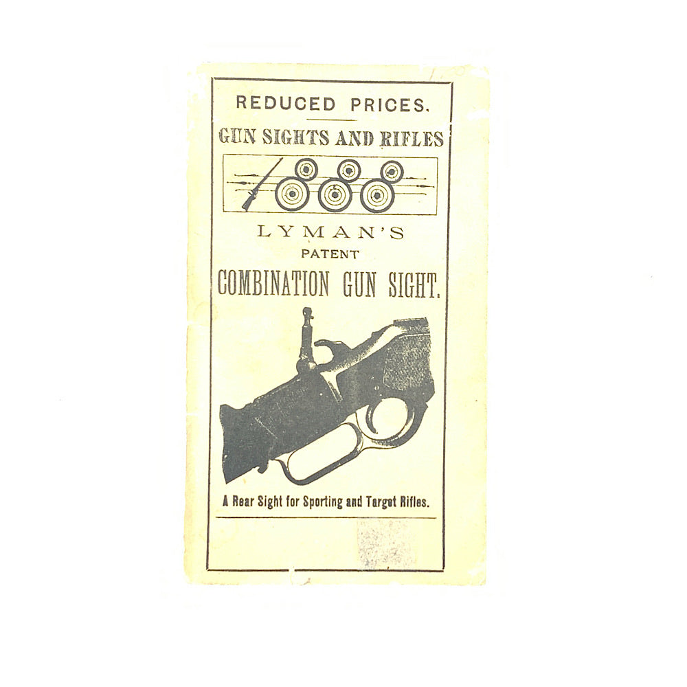 Lyman Original 1890's Gun Sight Catalogue & Shooting Instruction SB 60 pgs