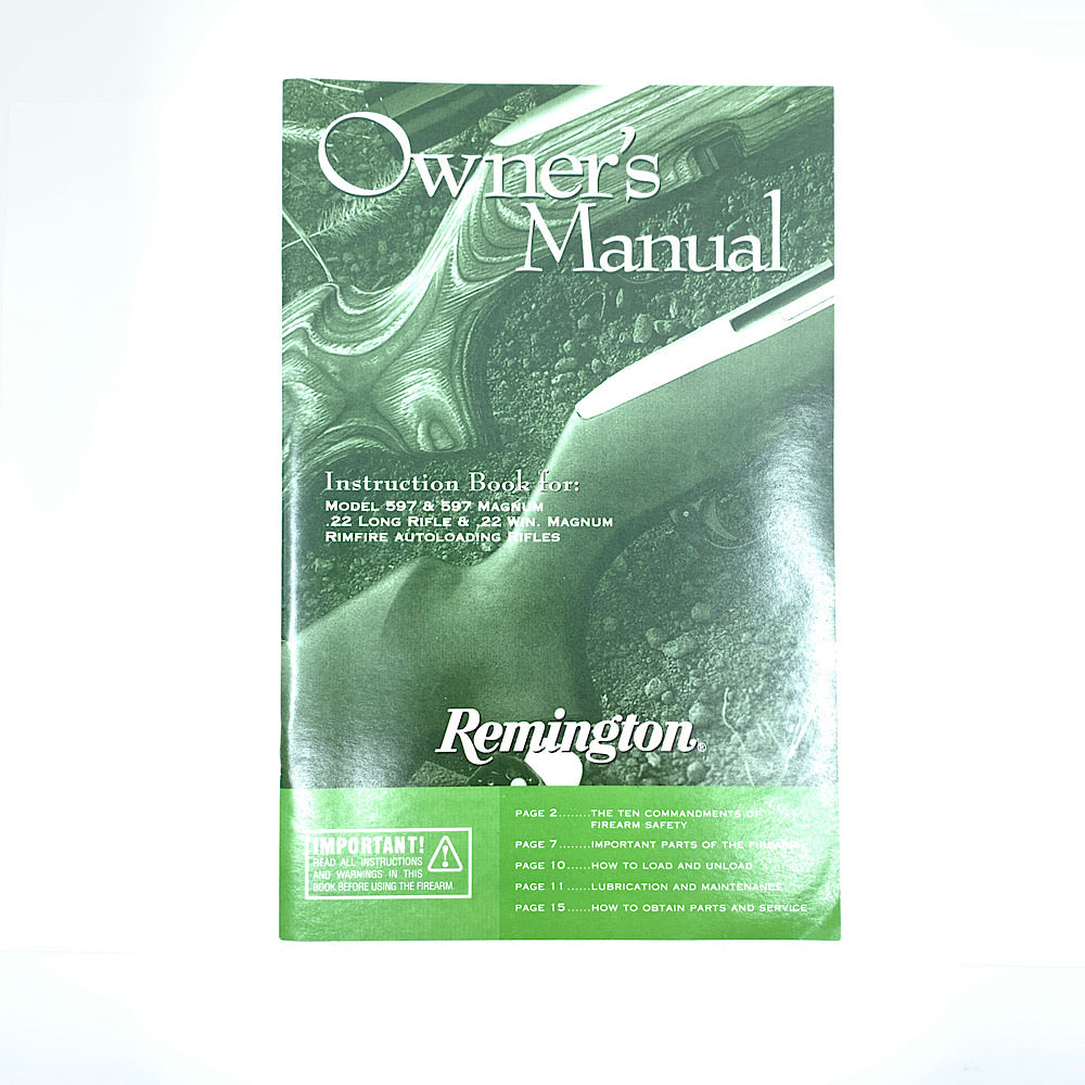 Remington 597 And 597 Magnum 22lr 22wmr Rifle Owner’s Manual