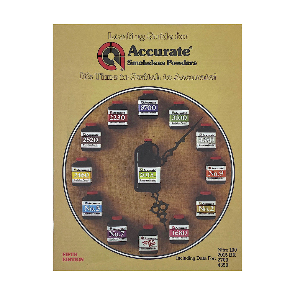 Loading Guide for Accurate Smokeless Powders It&#39;s Time to Switch to Accurate! 1991 Fifth Edition Catalogue 32 pgs