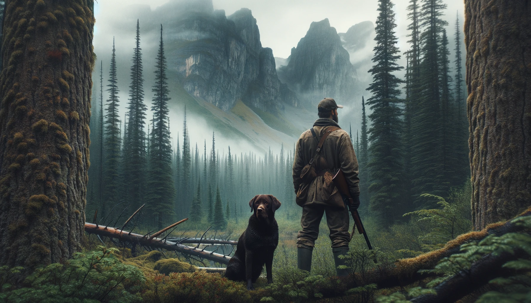 Canada Brass: Your companion in the field. Hunter walking with his best bud in the woods