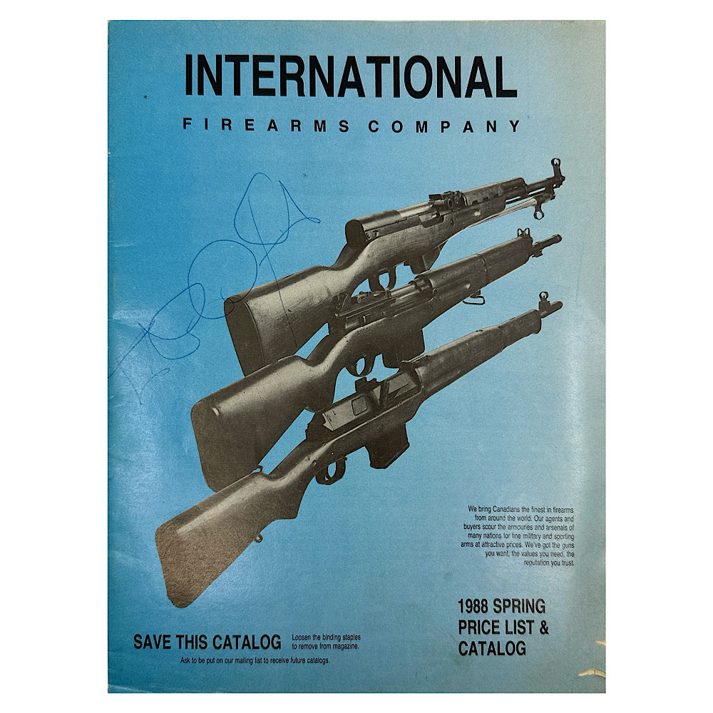 International Firearms Co. 1988 Surplus Rifle &amp; Handgun Catalogue 20 pgs with over 100 Firearms description &amp; Price - Canada Brass - 