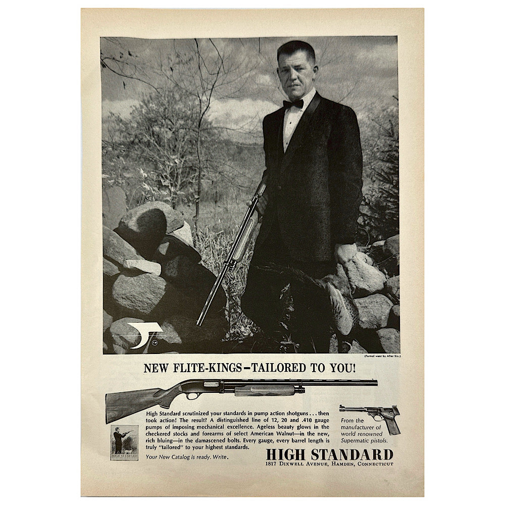 Original 1950s-1960s Print Advertisement for High standard pistols and shotgun - Canada Brass - 