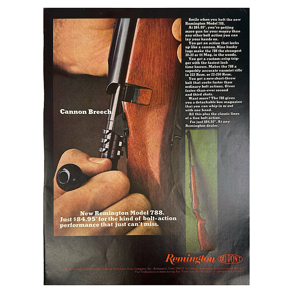 Original 1950s-1960s Print Advertisement for Remington Christmas and Remington 788 - Canada Brass - 