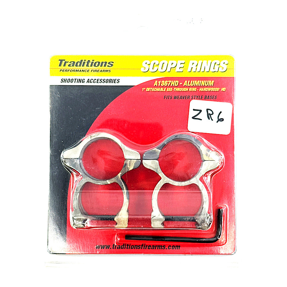 A1367 BU Traditions 1&quot; Camo see through scope rings - Canada Brass - 