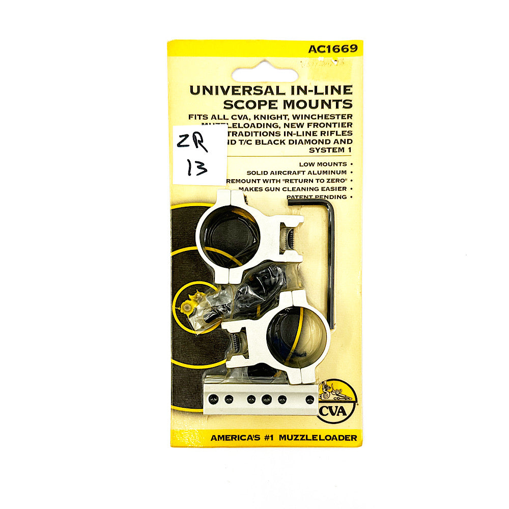 AC1669 Universal Inline Silver 1&quot; Scope Mount &amp; Bases - Canada Brass - 