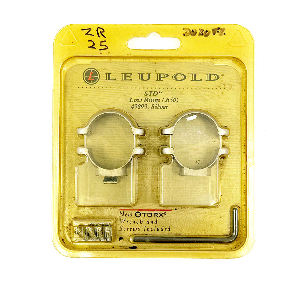 LEUPOLD #49899  STD Low  1" Silver Rings (Turn In) - Canada Brass - 
