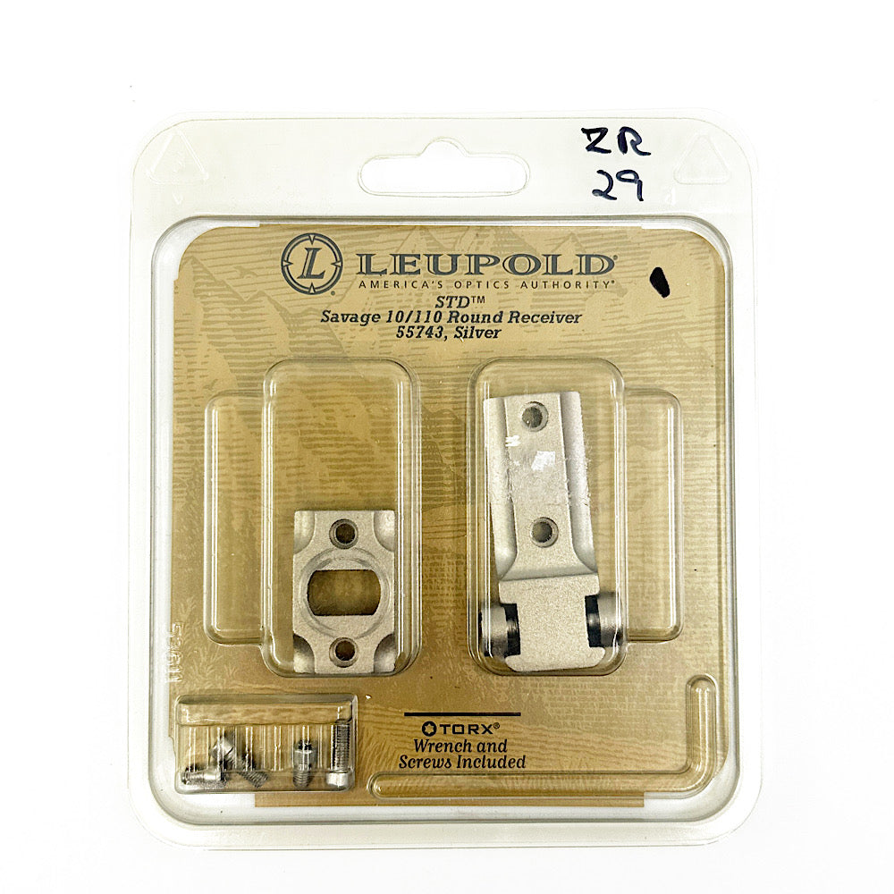 Leupold 55743 Silver STd Bases for Savage 10/110 Round Receiver (Turn In) - Canada Brass - 