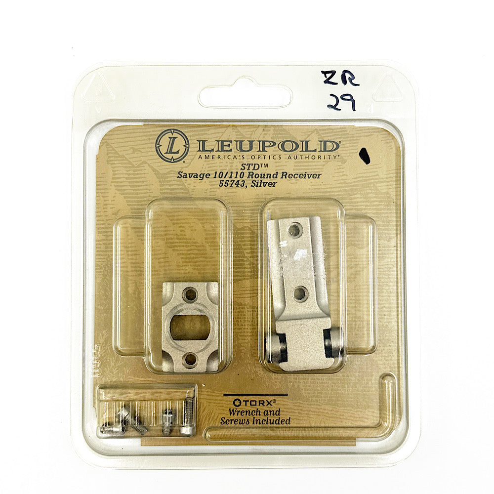 Leupold 55743 Silver STd Bases for Savage 10/110 Round Receiver (Turn In) - Canada Brass - 