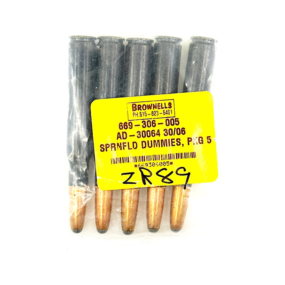 5 Rds Original Winchester Dummy 30/06 Cartridges - Canada Brass - 
