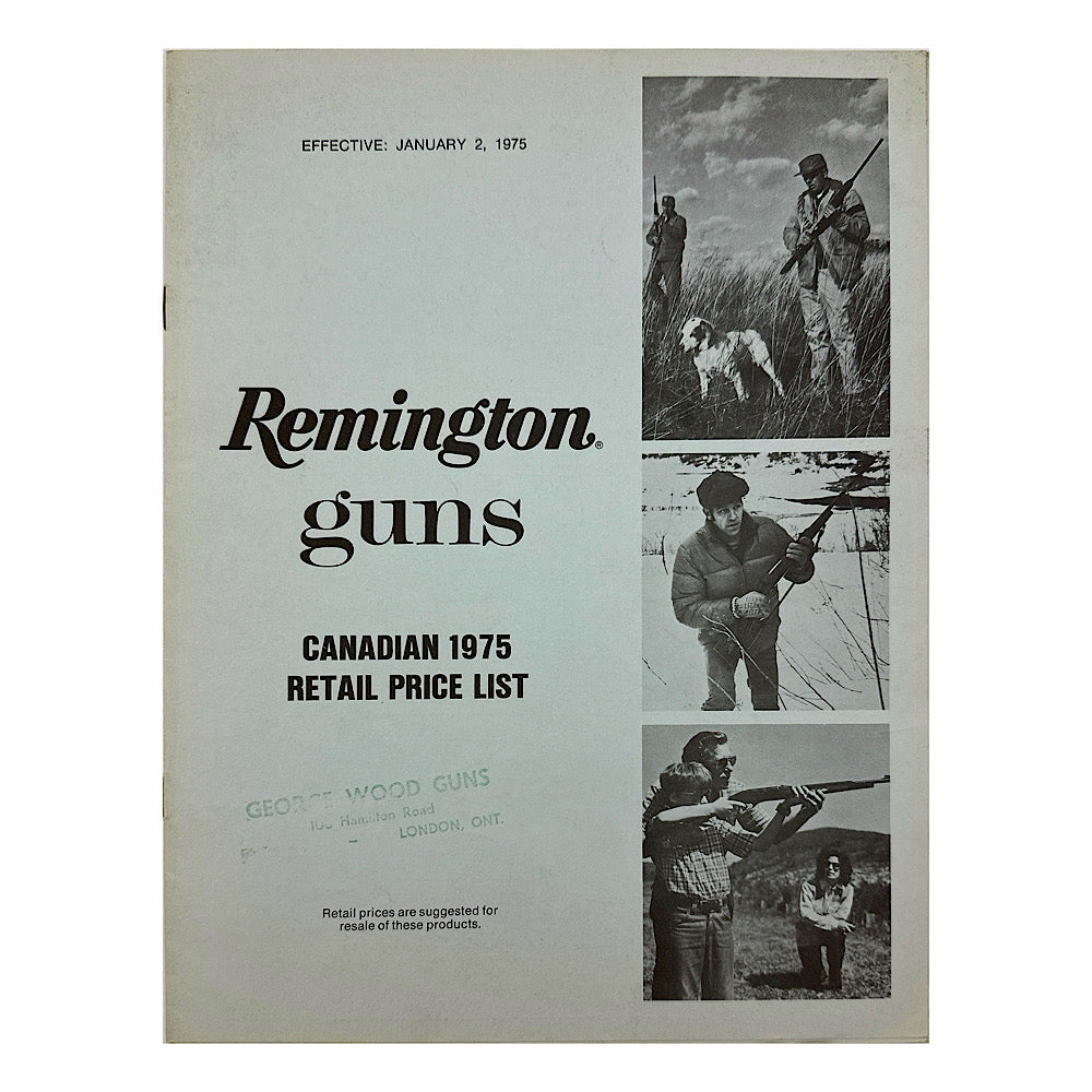 Remington 1975 Canadian Price List - Canada Brass - 