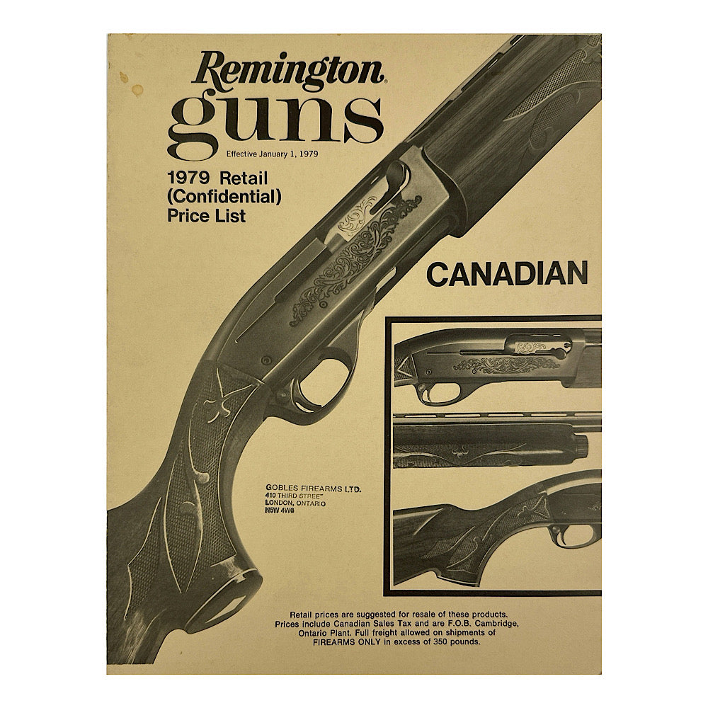 Remington 1979 Canadian Price List - Canada Brass - 