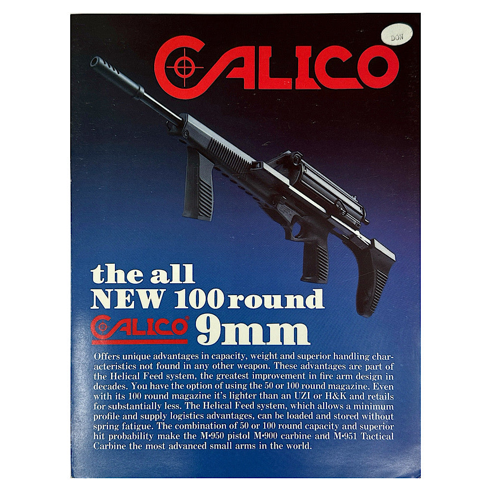 Calico M900 9mm Carbine Fold Out Catalogue - Canada Brass - 