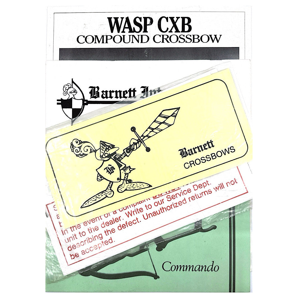 Barnett Crossbow Manuals: 1- Thunderbolt, 1- Commando, 1- Wildcat, 1- Daco Wasp Flyer