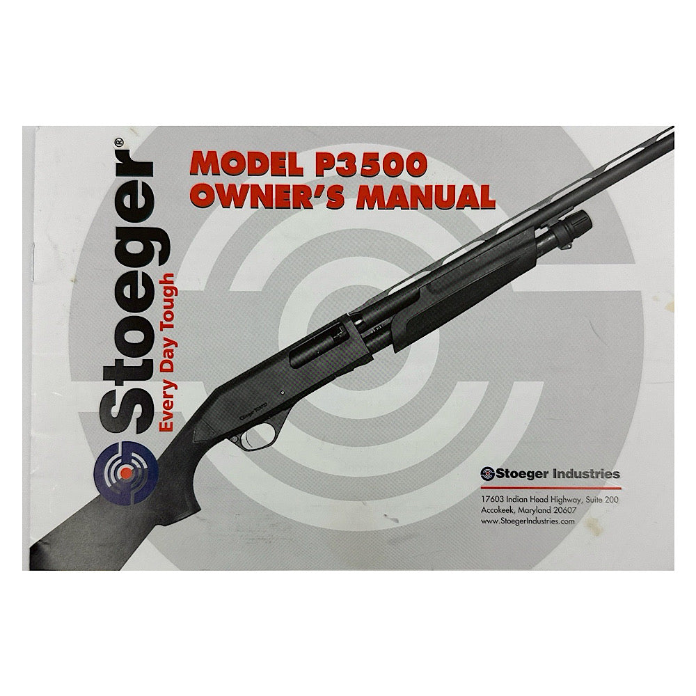 Stoeger Mod P3500 Pump Shotgun Owner&#39;s Manual