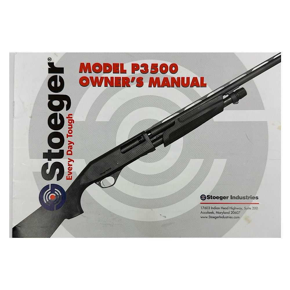 Stoeger Mod P3500 Pump Shotgun Owner&#39;s Manual