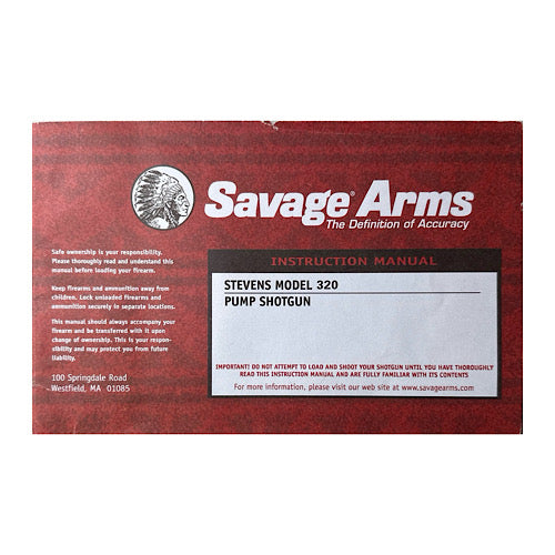 Stevens Model 320 Pump Shotgun Owner&#39;s Manual