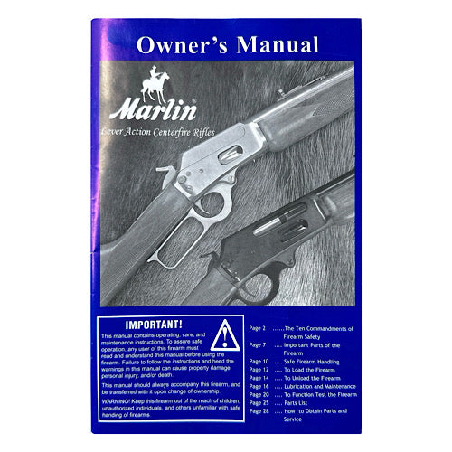 Marlin Centerfire Lever Rifle Owner&#39;s Manual