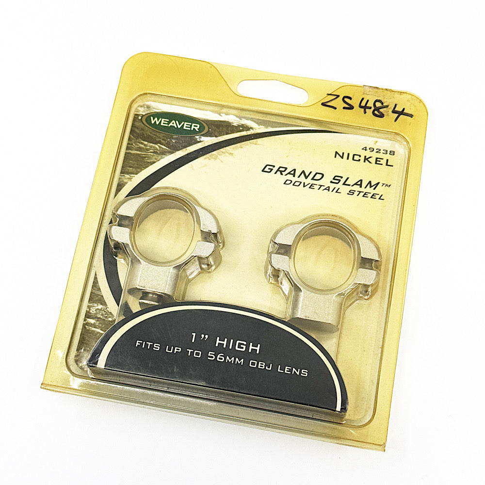 Weaver 49238 Silver 1" Turn In Scope Rings High