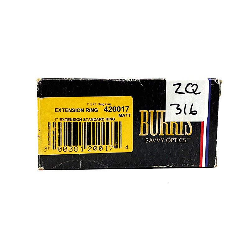 420017 Burris Extension 1" Scope Rings Turn in Std Type in box