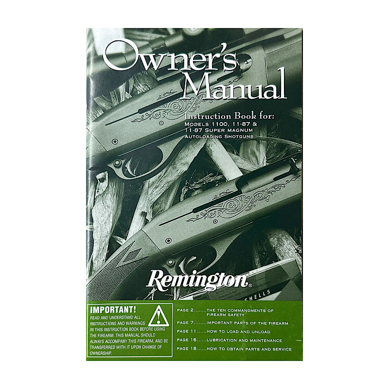 Remington Model 1100, 1187, 1189 Super Mag Semi Auto Shotgun owner's manual - Canada Brass - 