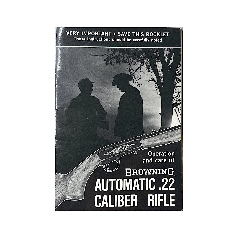 Browning Automatic 22 Caliber Rifle Owner's manual 1970's - Canada Brass - 