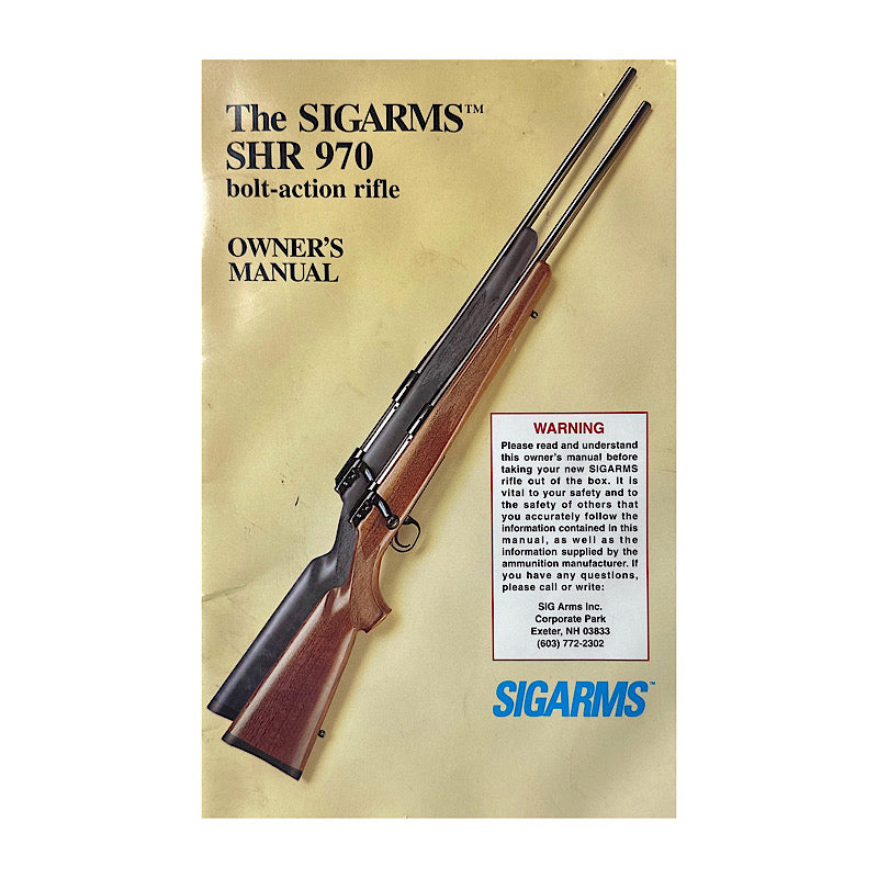 Sigarms SHR790 Bolt Action Rifle Owner&#39;s Manual - Canada Brass - 