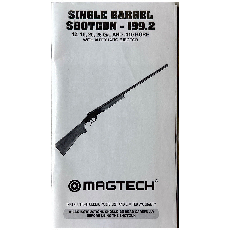 Magtech Single Barrel Shotgun all gauge Owner&#39;s manual - Canada Brass - 