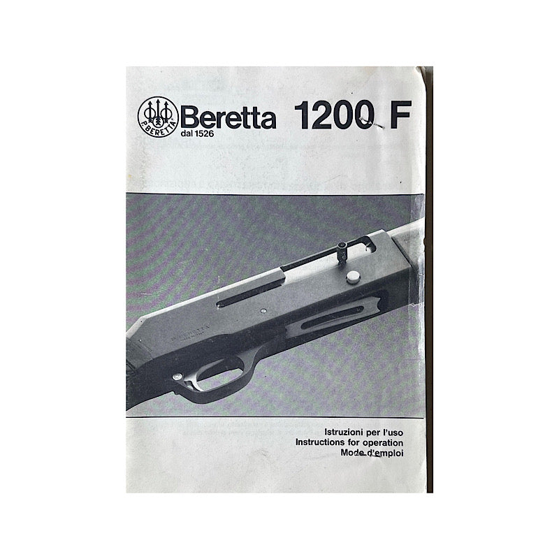 Beretta 1200 F Semi Auto Shotgun Owner's Manual 3 Languages - Canada Brass - 