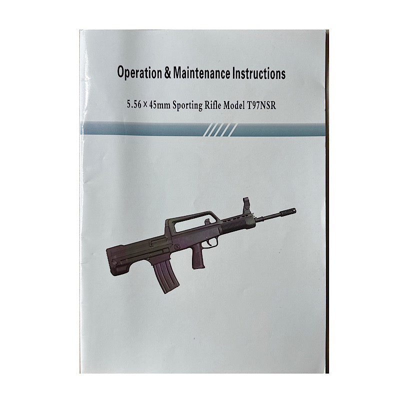 Norinco T97NSR 5.56 Semi Auto Rifle Owner&#39;s Manual - Canada Brass - 