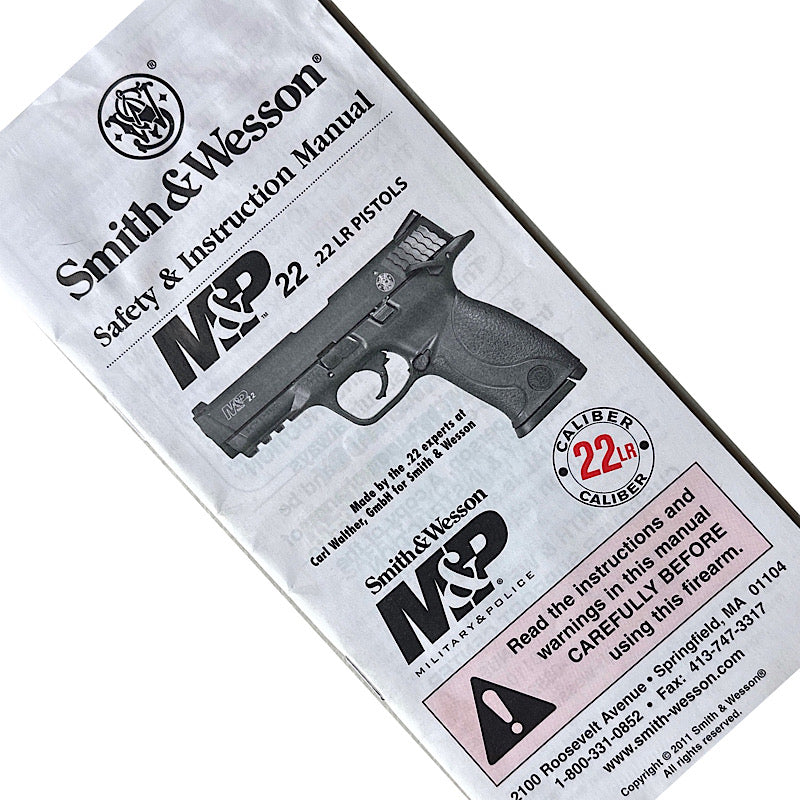 Smith & Wesson M&P 22 Semi Auto Pistol Owner's Manual - Canada Brass - 
