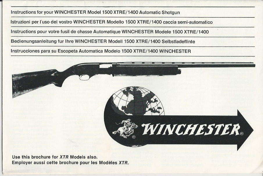 Winchester Model 1400 &amp; 1500 XTRE Shotgun Instruction Manual