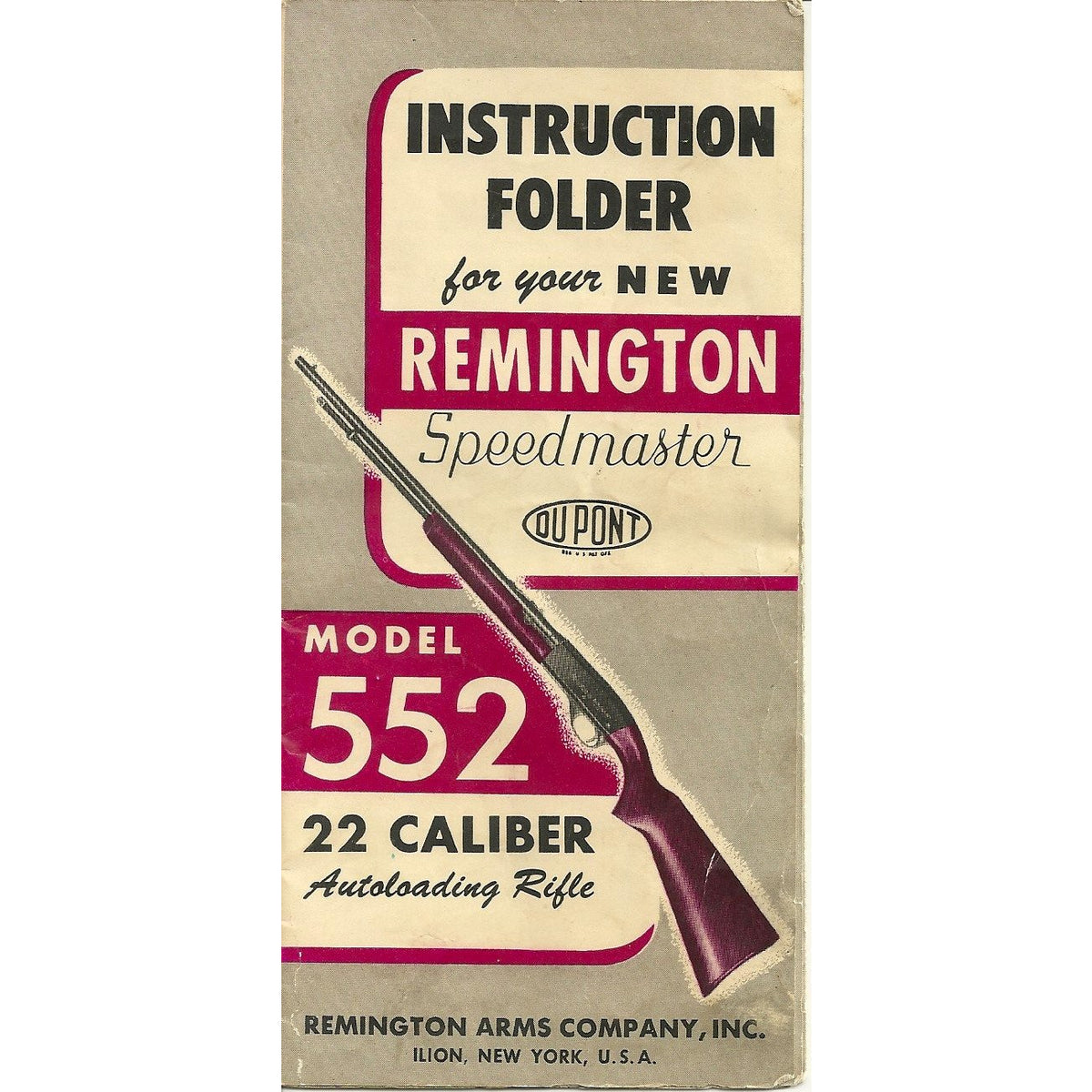 Remington Model 552 22 cal. Semi-auto Rifle Manual
