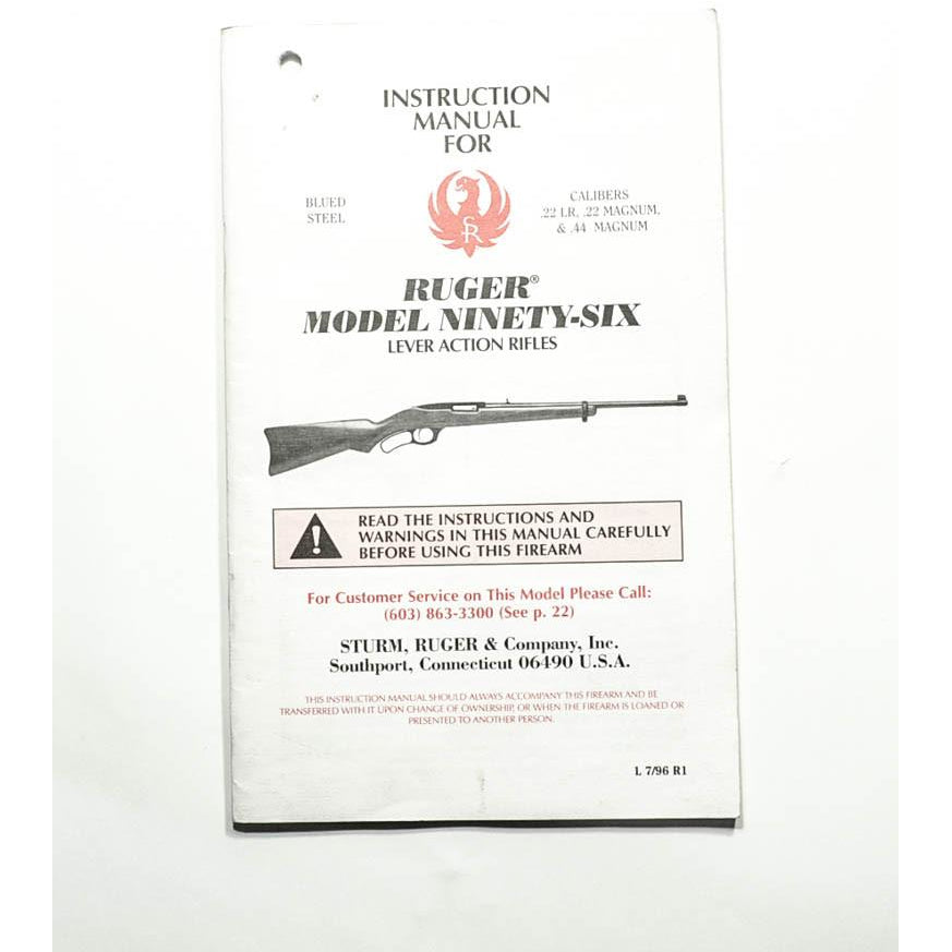 Ruger Model Ninety Six Instruction Manual