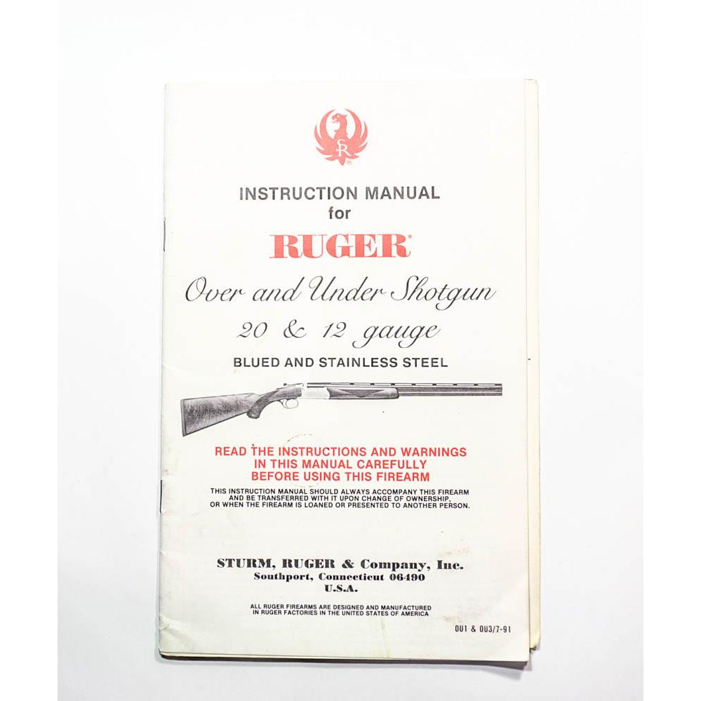 Ruger Over and Under Instruction Manual