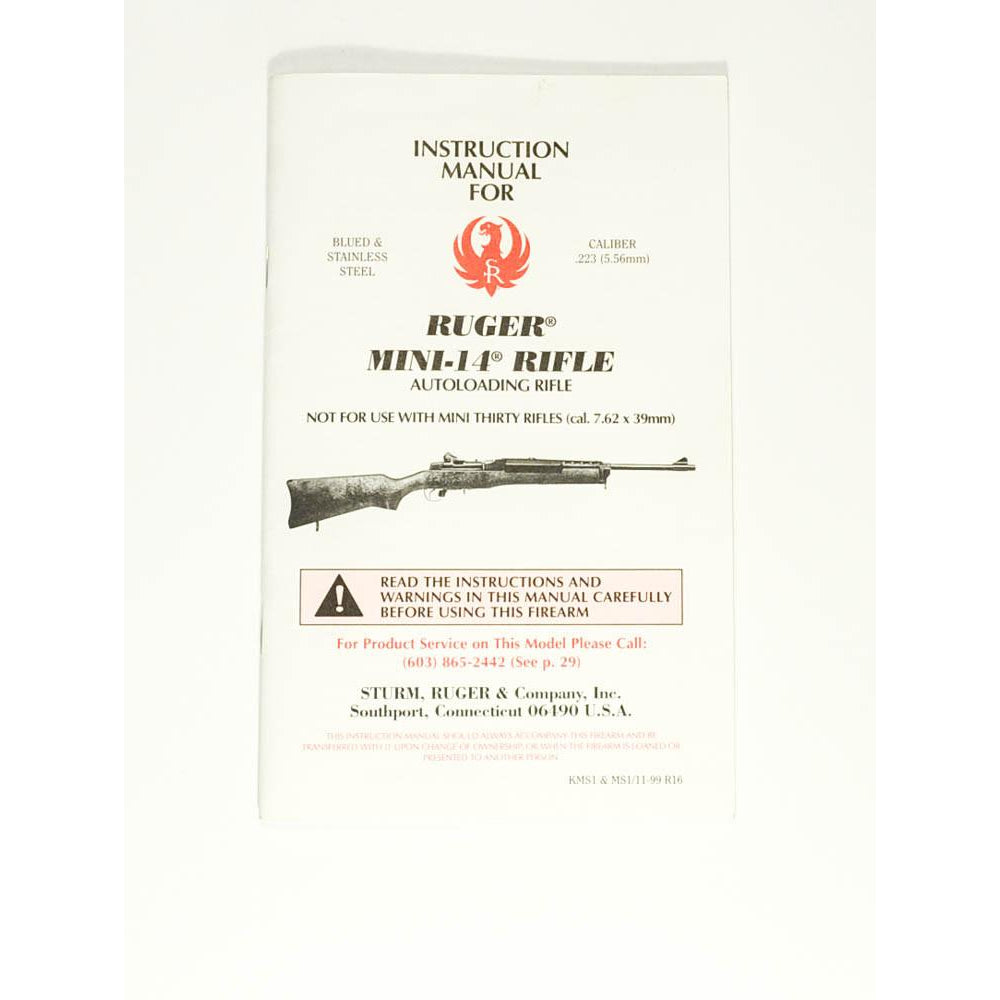 Ruger Mini 14 Rifle Instruction Manual