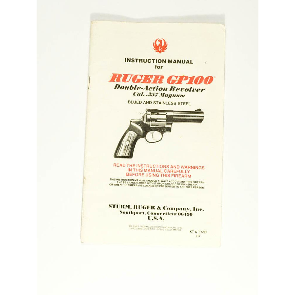Ruger GP100 Revolver Instruction Manual