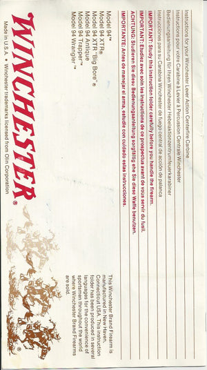 Winchester Model 94 and Ranger Instruction Manuals