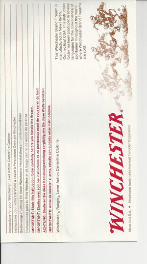 Winchester Model 94 and Ranger Instruction Manuals