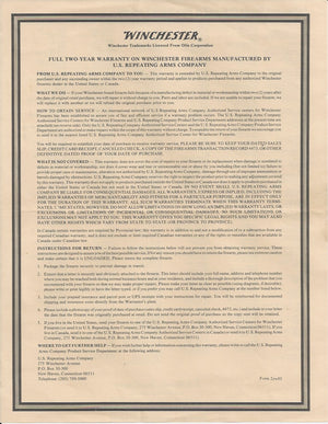 Winchester Model 94 and Ranger Instruction Manuals