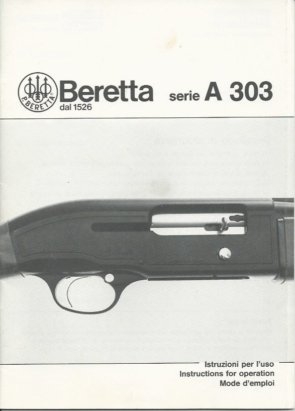 Beretta A303 12 or 20ga Manual