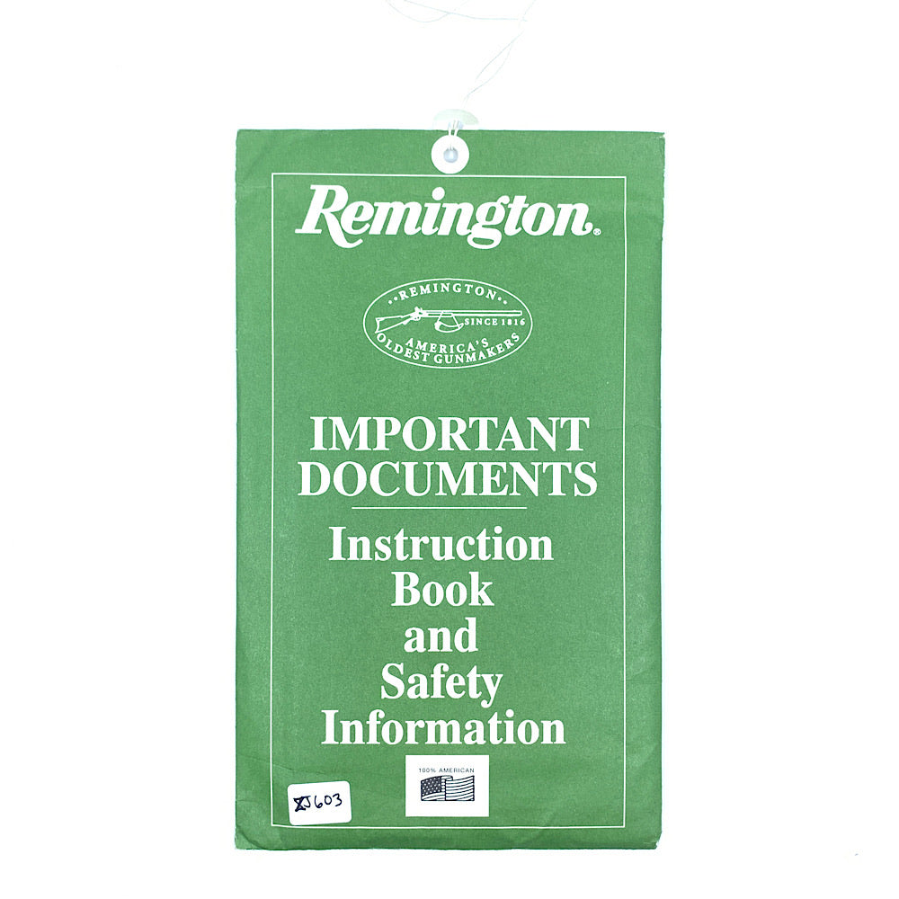 Remington Instruction Book and Safety Information (in package) Model 700 BDL &quot;Custom Deluxe&quot;