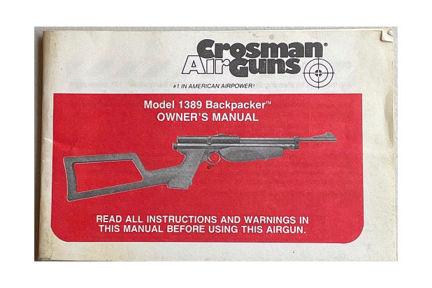 Crosman Air Guns Owner's Manual for Model 1389 Backpacker 2 Languages - Canada Brass - 
