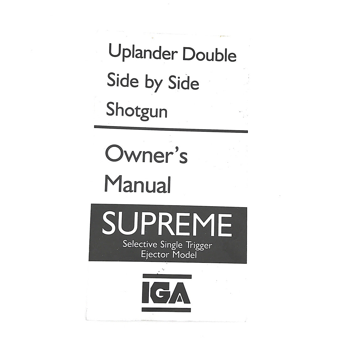 IGA Uplander double supreme single trigger shotgun manual