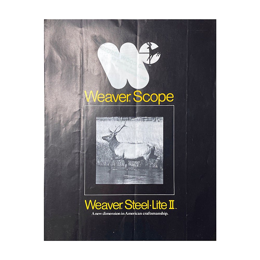 Weaver Scope Catalogue 1978 steel lite II, Hole punched Thompson Center scope Catalogue - Canada Brass - 