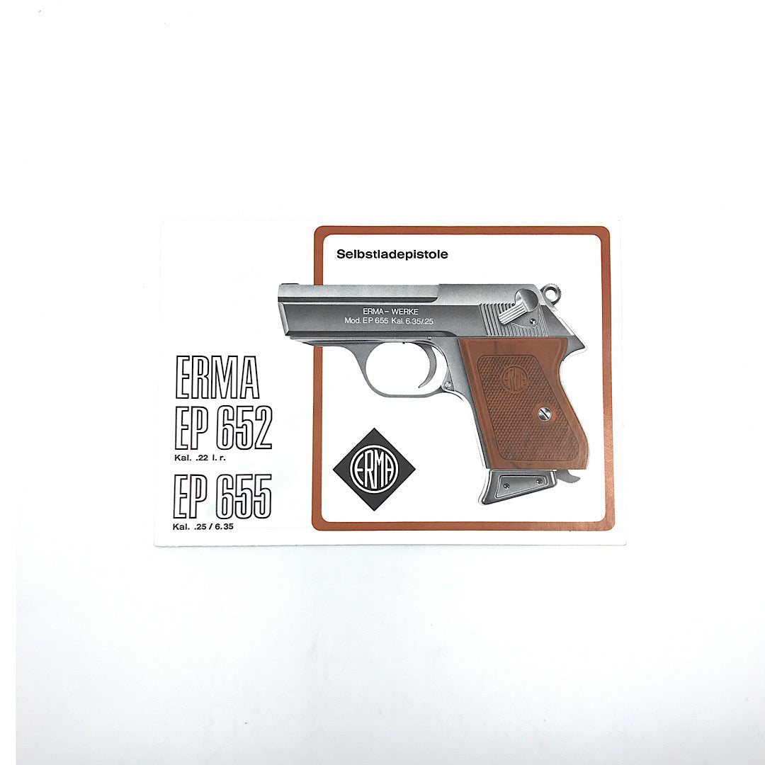 Erma EP 652 EP 655 Pistol Manual with parts schematic