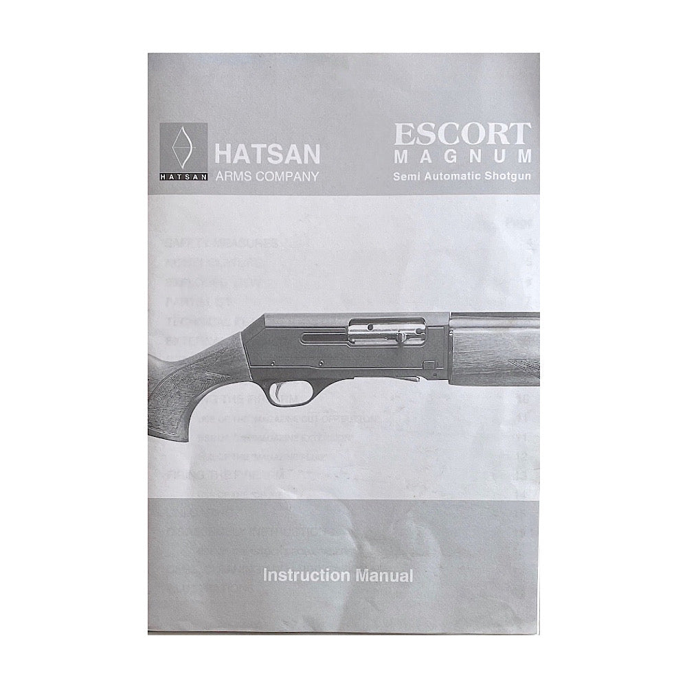 Hatsan Arms Company Owner's Manual for Escort Magnum Semi Automatic Shotgun 18 pgs - Canada Brass - 