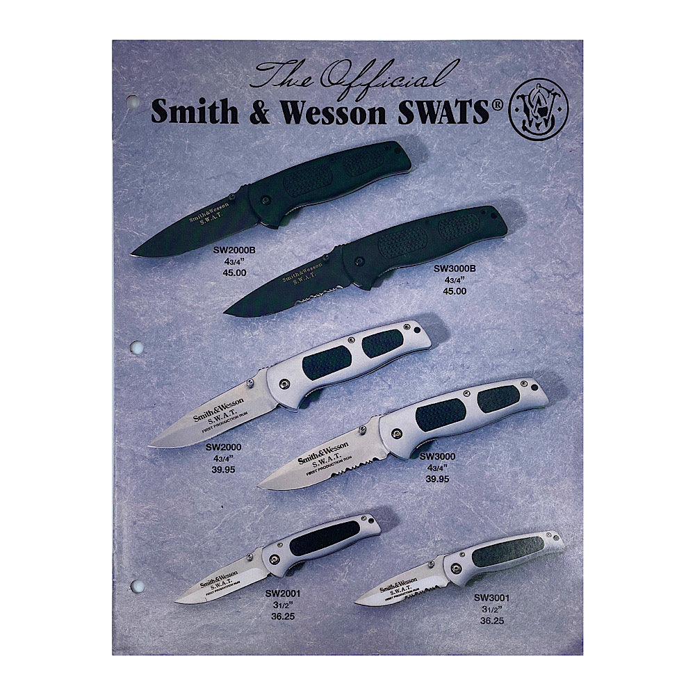 Smith & Wesson Knife Catalog 1998 S.B. 16pgs Canada Brass