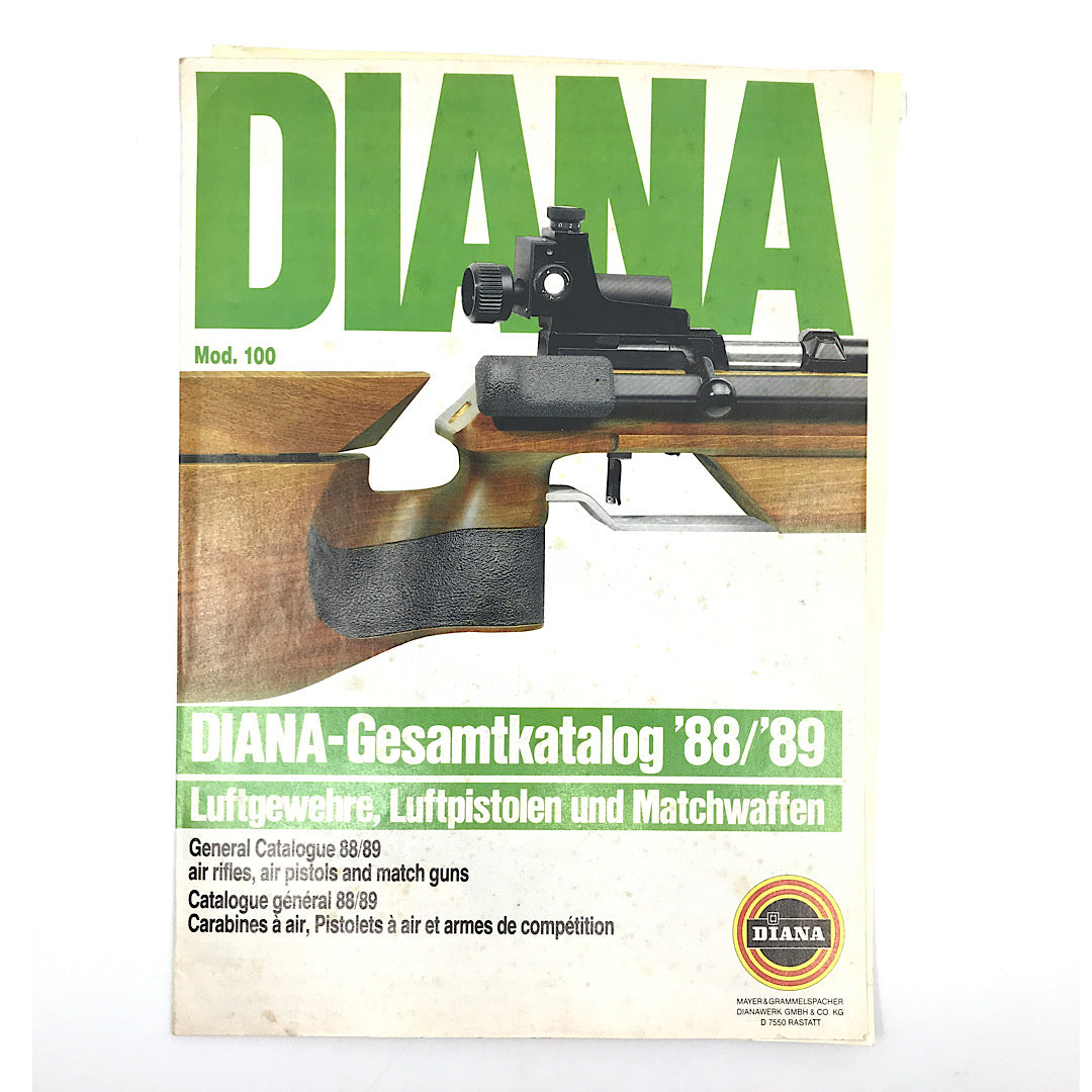 Diana 1988/1989 General Catalogue of Air Rifles air Pistols and match guns