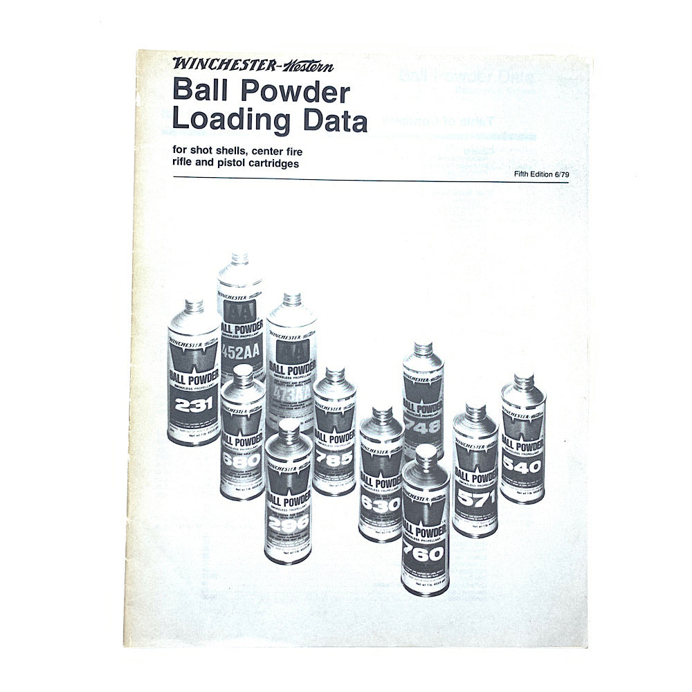 Winchester Ball Loading Data 1979