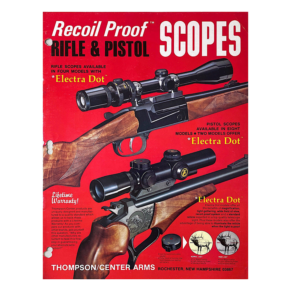 Weaver Scope Catalogue 1978 steel lite II, Hole punched Thompson Cente